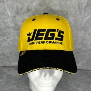 JEGS High Performance Yellow Black Two Tone Adjustable Men's Baseball Cap Hat